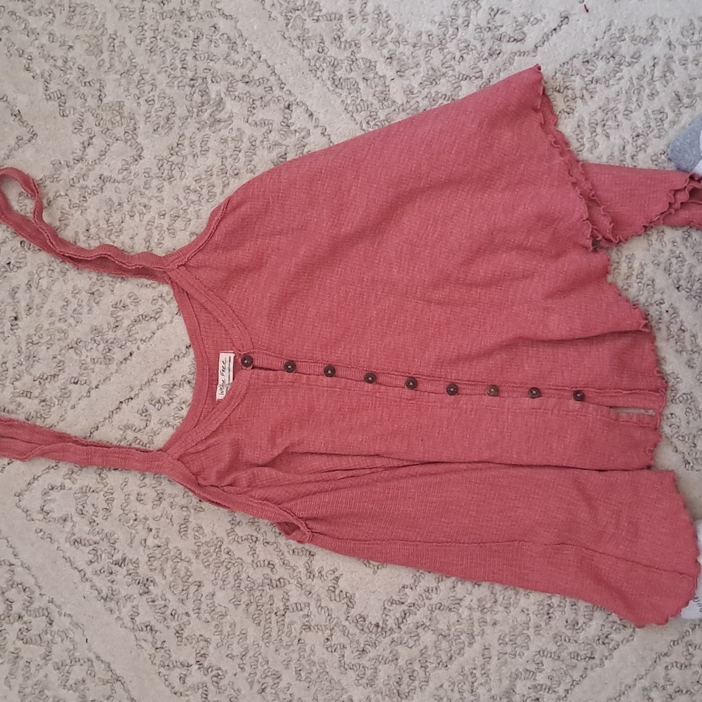 Free People, pink flowy tank top